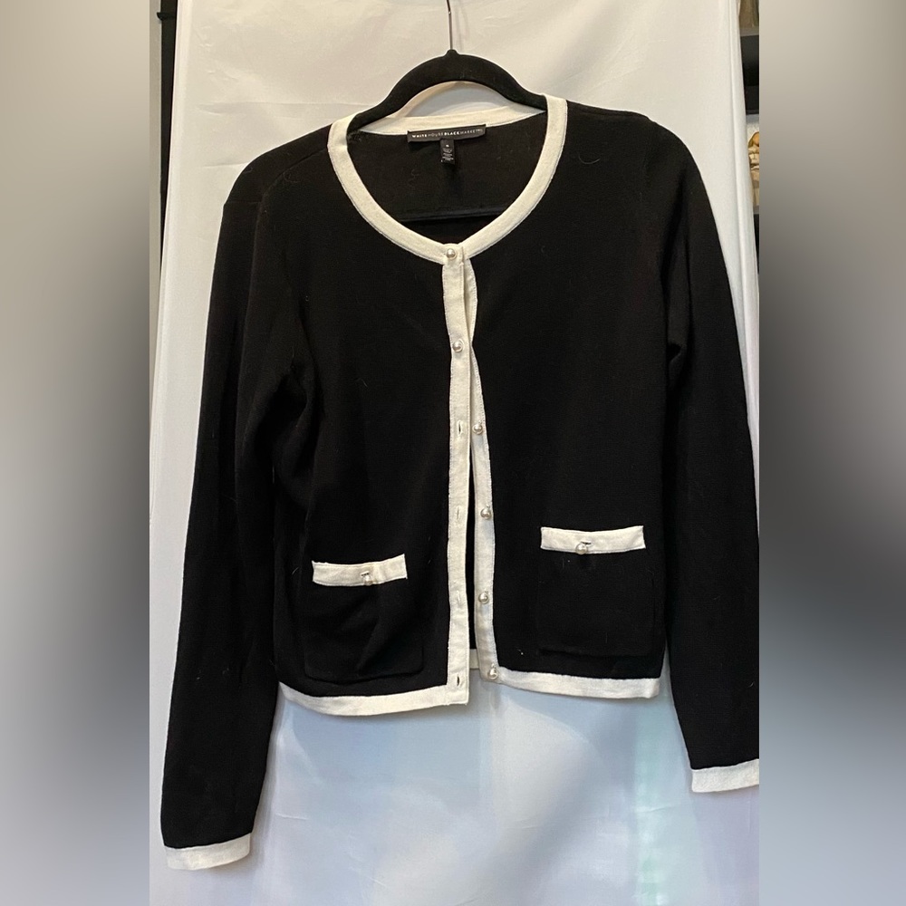 White House Black Market - Black and White Cardigan Size S